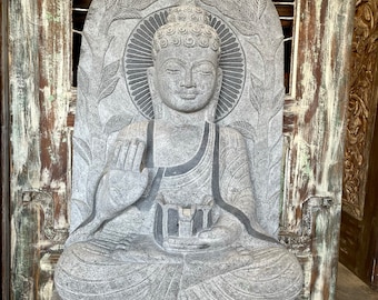 Large Blessing Buddha Statue, Decoration Buddha, Granite Buddha Figurine, Zen Buddha, Garden or Temple Spiritual Decor Stone sculpture,