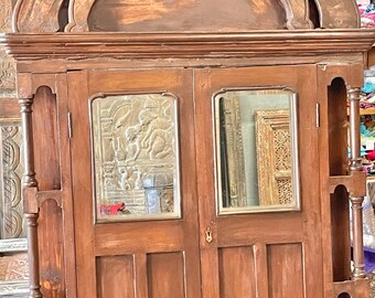Antique Rustic MIRROR Door, BARN DOOR Handmade Eclectic Farmhouse Door, Old Teak Door Vintage Interior Design 83x44