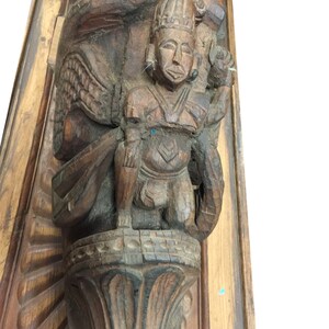 Antique Carved Corbels Bracket from Indian Haveli Estate, Architectural Design, Eclectic Interiors image 5