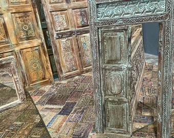Antique Blue Window, Jharokha with Shutters, Rustic India Furniture, Indian Home Decor Furniture, Handmade Furniture