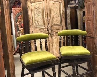 British Colonial Green Bar Chairs, Farmhouse Rustic Counter Stools, Kitchen Revolving, Ranch Country, Boho Chic, Unique Eclectic