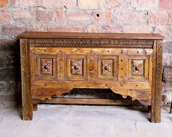 Antique Door TV Table, Indian Door Console, Entryway Table, Rustic Media Console Table, Reclaimed Wood Table