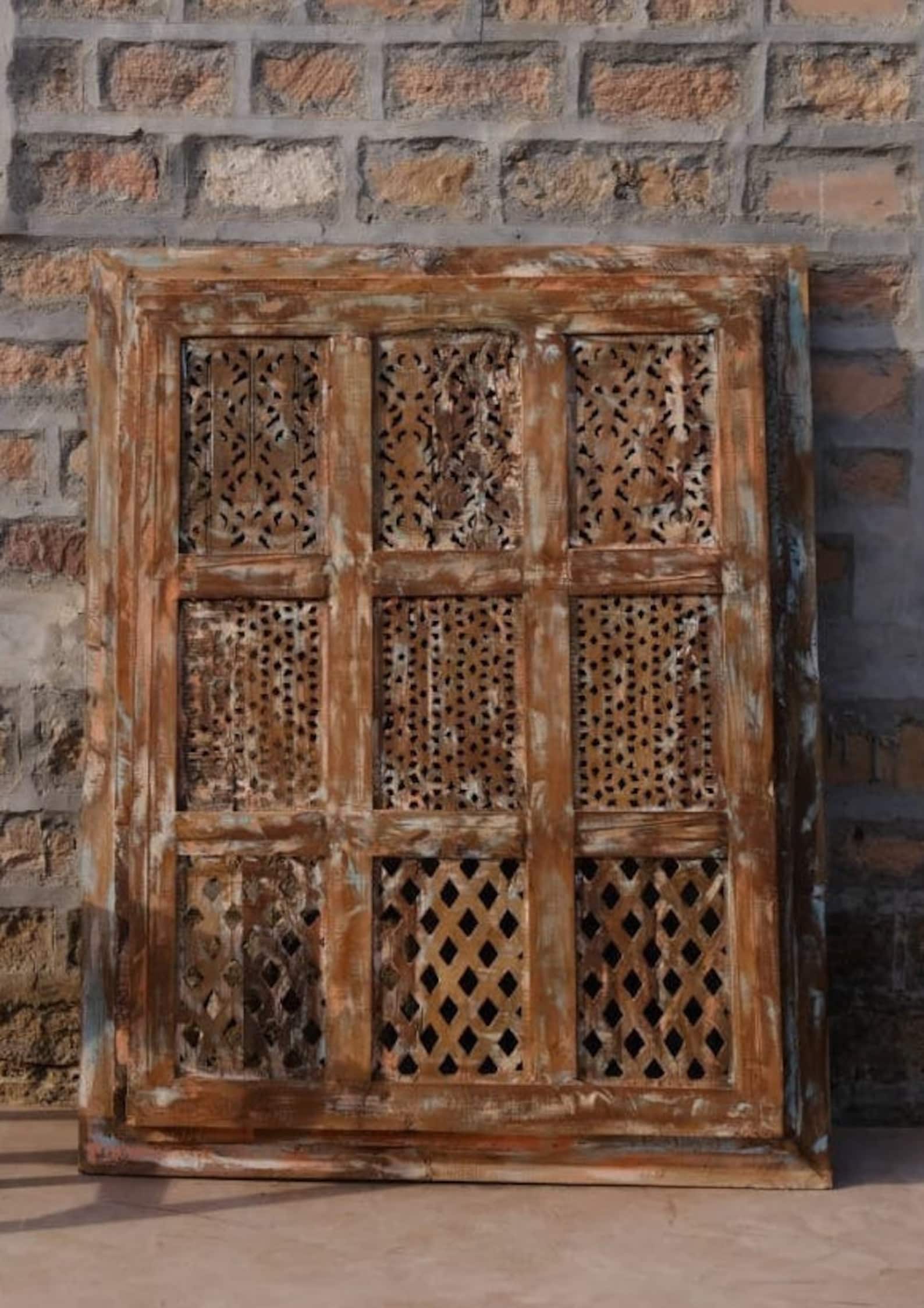 Vintage Blue Jali Wall Carving India Jharokha Wall Decor Etsy