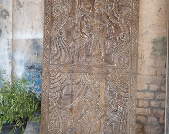 Kamasutra Carving Barn Door, Indian Carved Door Panel, Rustic Panel, Wall Sculpture, Unique Eclectic Decor