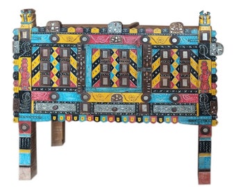 Antique Colorful DAMCHIYA Console Tribal Chest Accent HALL Table Eclectic Bohemian Gypsy Damchiya