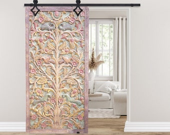 Vintage Carved Indian Wall Art, Reclaimed Wood, GAIA Tree of Life , Door Panel, Wall Sculpture, Kalpavriksha