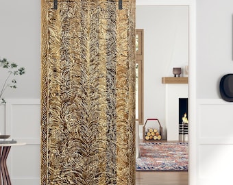 Tree Of Life Carved Door, Sliding Barn Doors, Farmhouse Barndoor, Nature Carved Door, Reclaimed Carved Wood Door, Bedroom, Studio 96x42