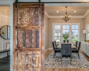 Hand Carved Custom Door, Sliding Barn Door,Vintage wood Doors, Pantry Door, Spanish Barn Doors, Rustic Farmhouse, Eclectic 84x36