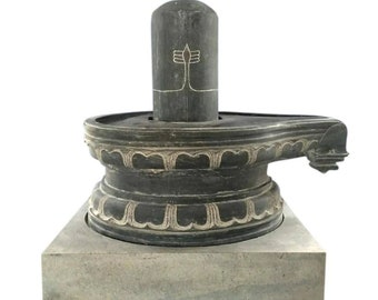 PRE ORDER-Natural Shiva Linga Lingam Sculpture Hindu Religious Shiv Nag Lingam Idol, Garden Statue Handcarved Granite Stone Sculptures