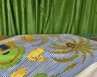 Palm Trees & Ducks, Boho Blue Beach Blanket, Cotton Throw, Bedspread, 100% Handloom Cotton, Indian Bed Cover, Picnic Blanket, Table Throw