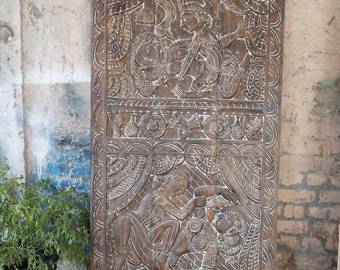 Artisan Carved Door : Handcarved Kamasutra Door, Carved Wood Door Panel - Artistic Wall Sculpture, Unique Statement Piece, Fresh Arrival