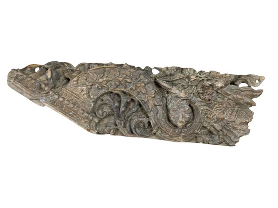 Antique Corbels Bracket Floral Hand Carved Wood Rustic Old Etsy