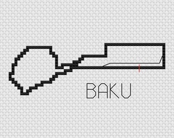 Azerbaijan - Baku Grand Prix F1 Cross Stitch Track Map PDF Pattern