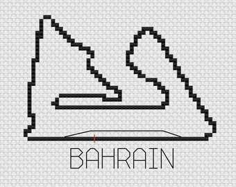 Bahrain F1 Cross Stitch Track Map PDF Pattern
