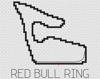 Austria - Red Bull Ring F1 Cross Stitch Track Map PDF Pattern