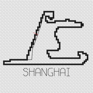 Shanghai Grand Prix F1 Cross Stitch Track Map PDF Pattern