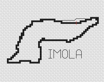 Italy - Imola F1 Cross Stitch Track Map PDF Pattern