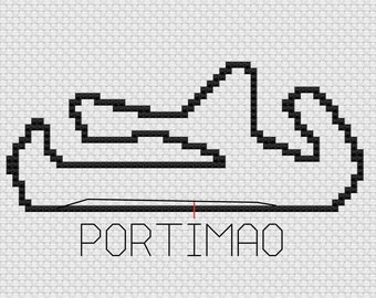 Portugal - Portimao F1 Cross Stitch Track Map PDF Pattern