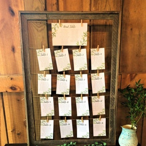 Wedding Seating Chart Barnwood Frame, Rustic Wedding Decor, Table Card Holder, Table Number Holder, Rustic Table Cards, 24" x 36"