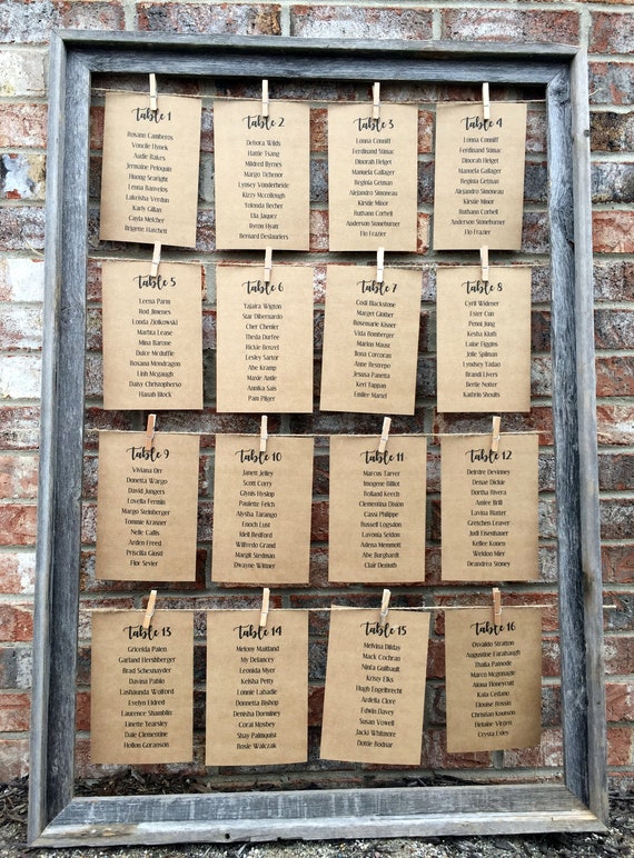 Wedding Seating Chart Frame