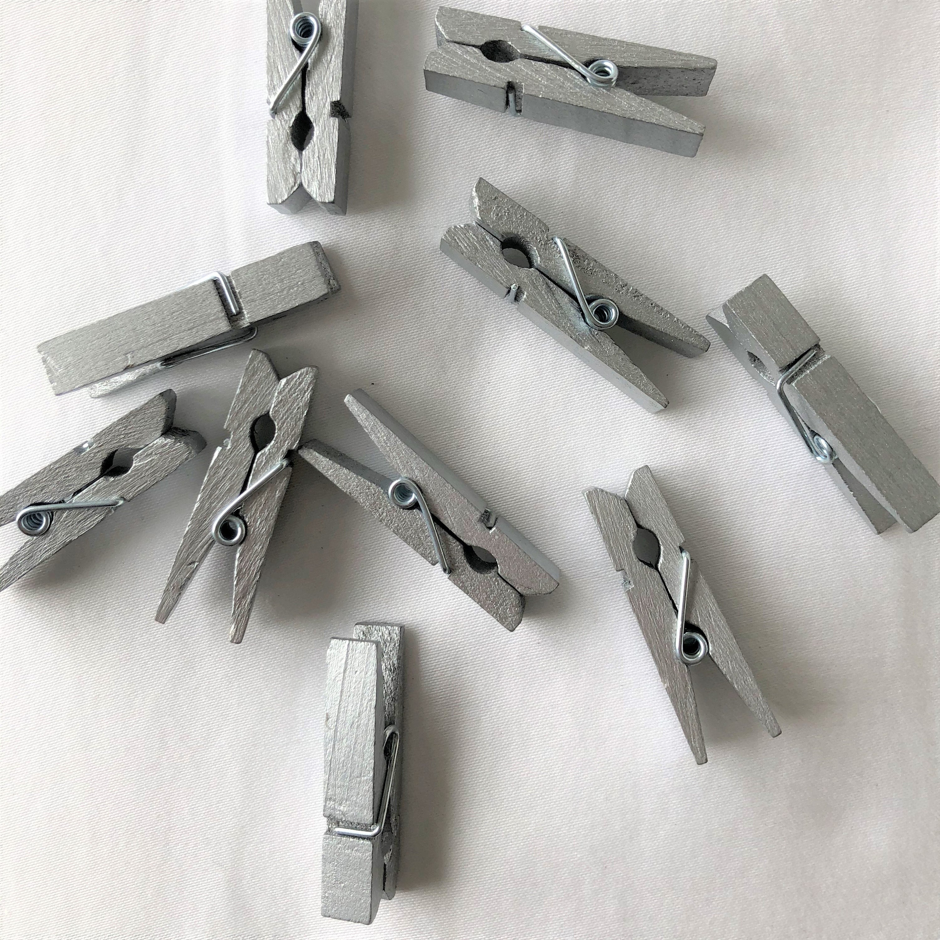 Mini clothespins metálicos de plata pequeños pins pintados 1 Etsy