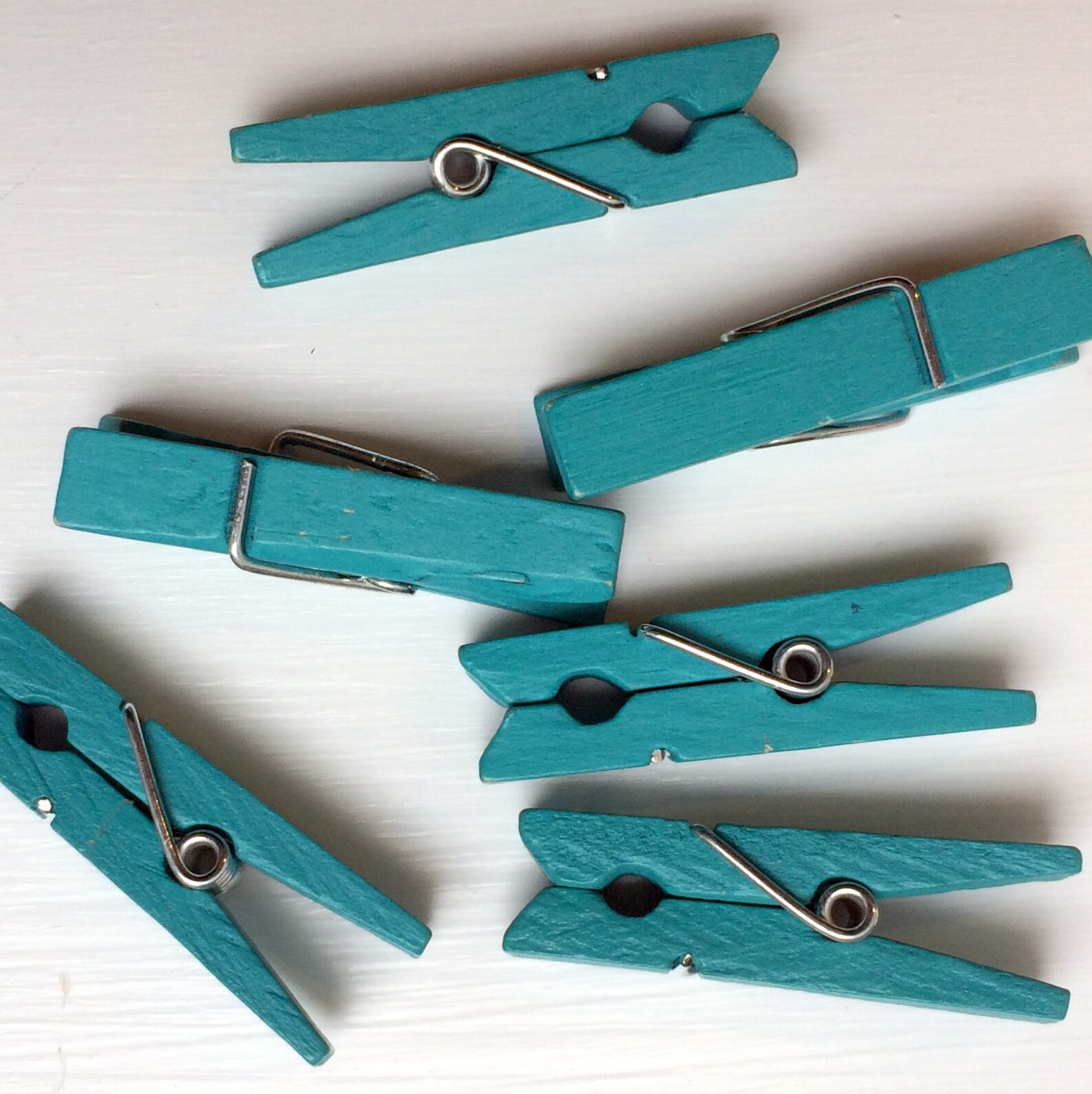 Dark Turquoise Mini Clothespins Mini Colored Clothespins 1 Etsy