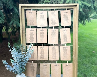Wedding Reception Seating Chart Board: Rustic Barnwood Table Card Display (24" x 36")