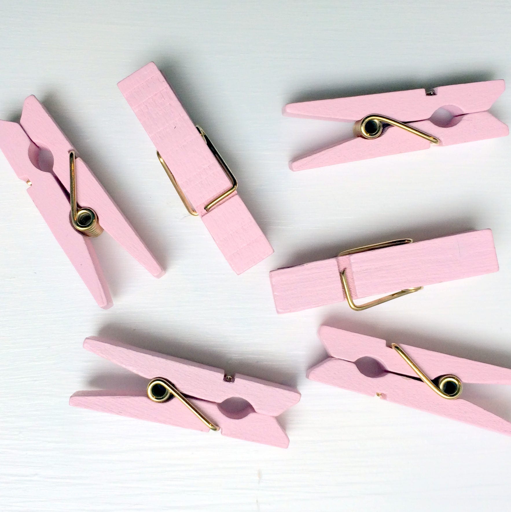 48 Mini Pink Clothes Pins 1.25 Clothespin Game Wedding Baby Shower Games,  DIY Craft Supplies, Baby Girl Gender Reveal Party Decoration 