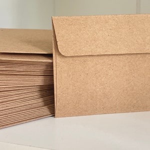 Mini Envelopes, 100 pack, Tiny Envelopes, Kraft 2.25" x 3.25" Envelopes, Wedding Favor Envelopes, Mini Mailbox Envelopes, Mini Love Notes