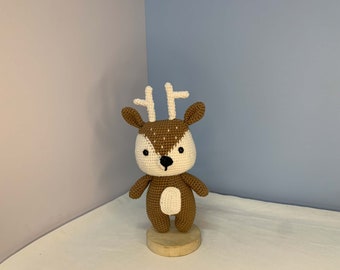 Finished Amigurumi Deer Plush Toy - Adorable Crochet Animals Gift And Room Decor