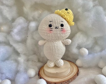 Muñeca de ganchillo hecha a mano, juguete de peluche con foca terminada, regalo adorable para niños