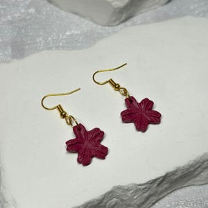 Handmade Clay Flower Earrings: Durable Floral Jewelry Gift