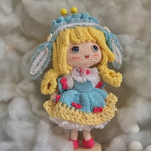Handgefertigte Häkelarbeit Geldbörse Puppe Fertig Amigurumi Prinzessin Gelb | Geschenk für Geburtstagskind