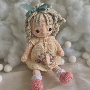 Handmade Crochet Amigurumi Doll Vivia, Adorable Finished Amigurumi Plush Toy, Gift For Girls, Yarn Doll Finished