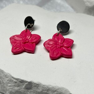 Handmade Clay Flower Earrings: Unique Women&#39;s Jewelry Gift