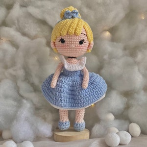 Gift For Girl Crochet Doll Finished Cinderella Handmade Amigurumi Disney Cartoon