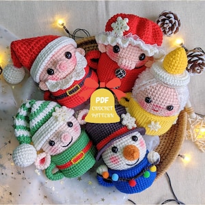 Christmas Ornament Crochet Pattern: Joyful Cups Amigurumi (PDF Pattern)