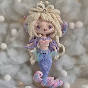 Handmade häkeln Geldbörse Puppe Meerjungfrau fertig | Einzigartiges Geschenk für Mädchen