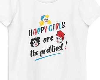 HAPPY GIRLS - vintage print Women's fitted eco tee