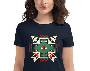 Women's short sleeve t-shirt - CHIMAYO PRINT - aztec southern