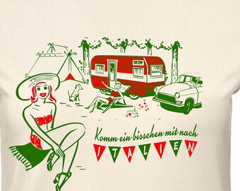 DAMEN T-Shirt aus Bio-Baumwolle - ITALIENISCHER URLAUB Vintage Design