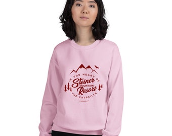 Unisex Sweatshirt in pastellen Farben mit STEINER MOUNTAIN RESORT Vintage-Print