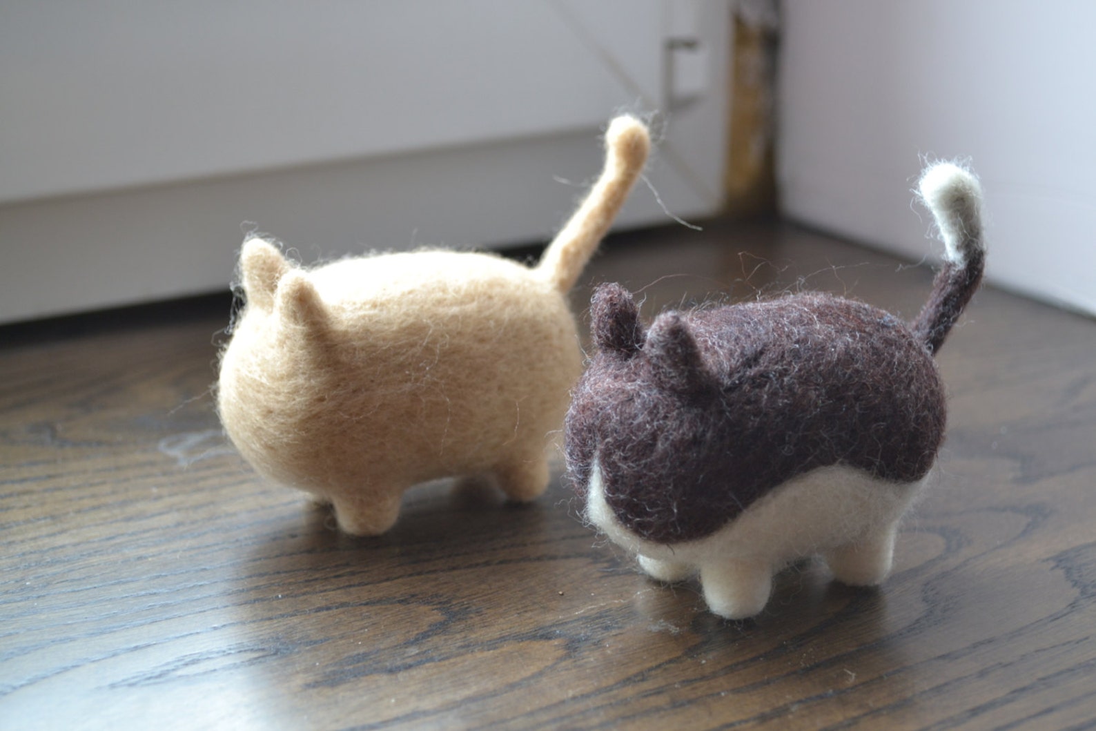 Needle Felted Cat Sweet Pair of Cats Funny and Cute Kitty Etsy