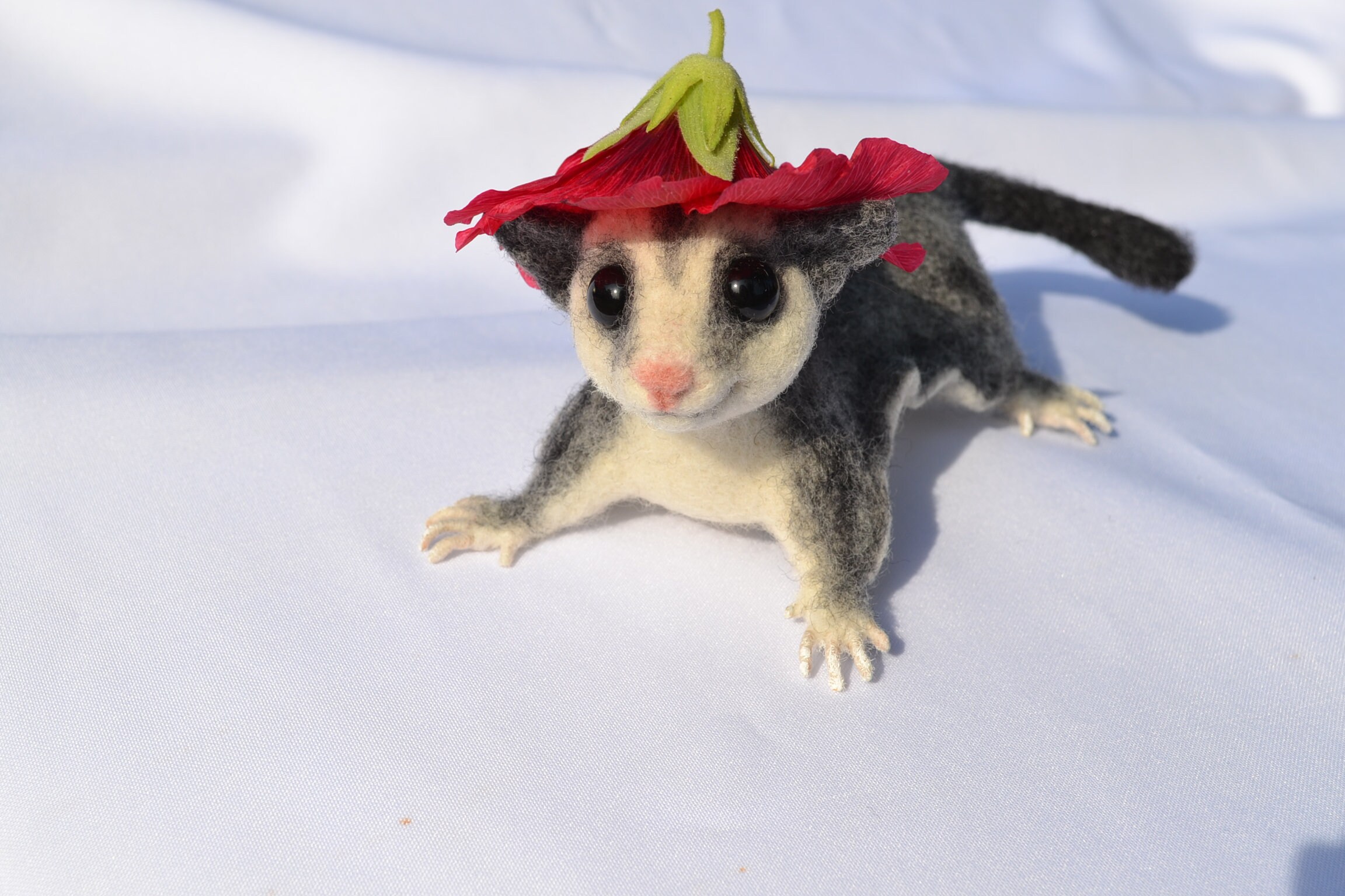 Needle felted animal Felted Sugar Glider Flying Squirrel Etsy