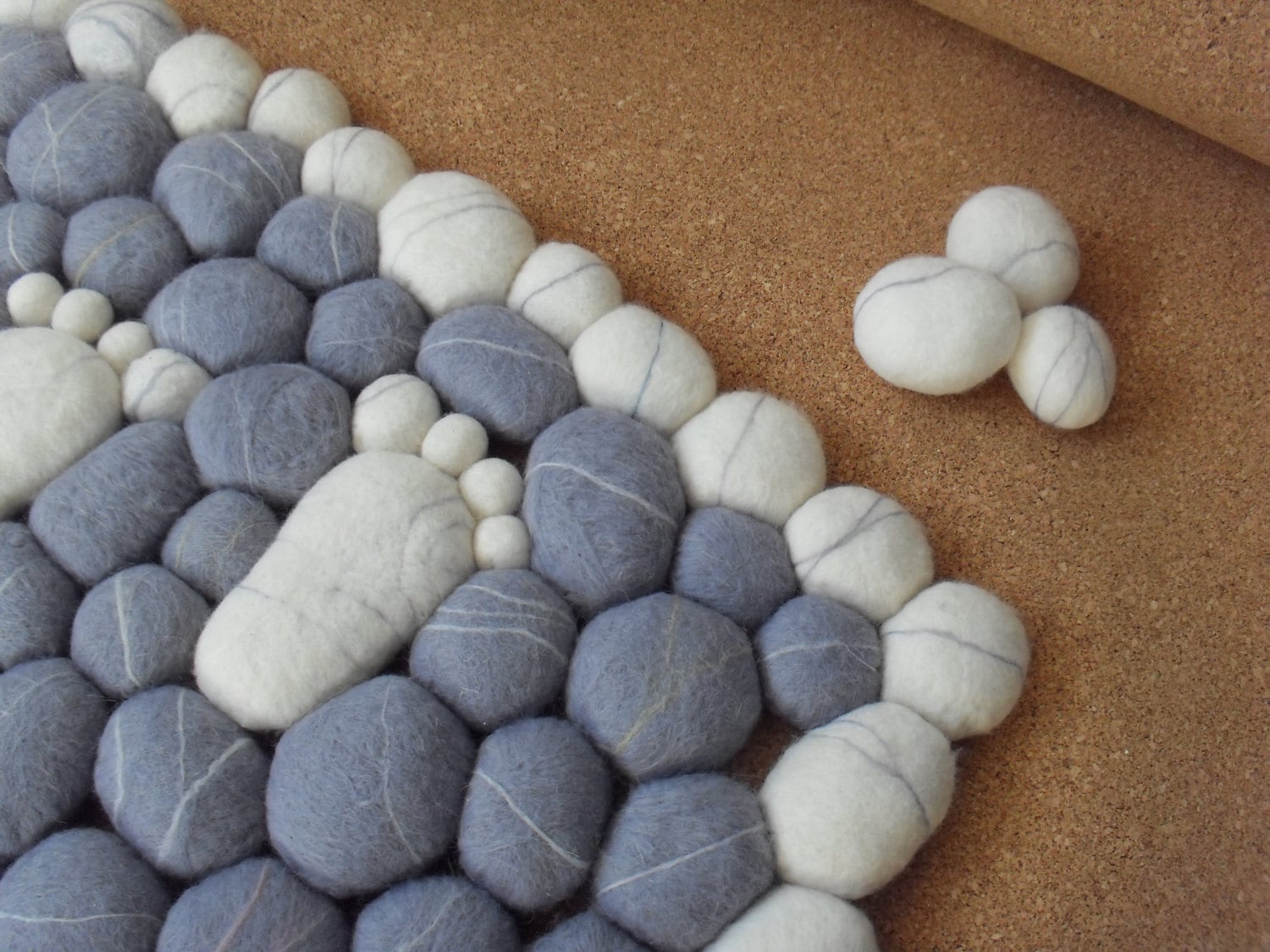 Wool Felt Stones Rug Carpet Home decor Etsy