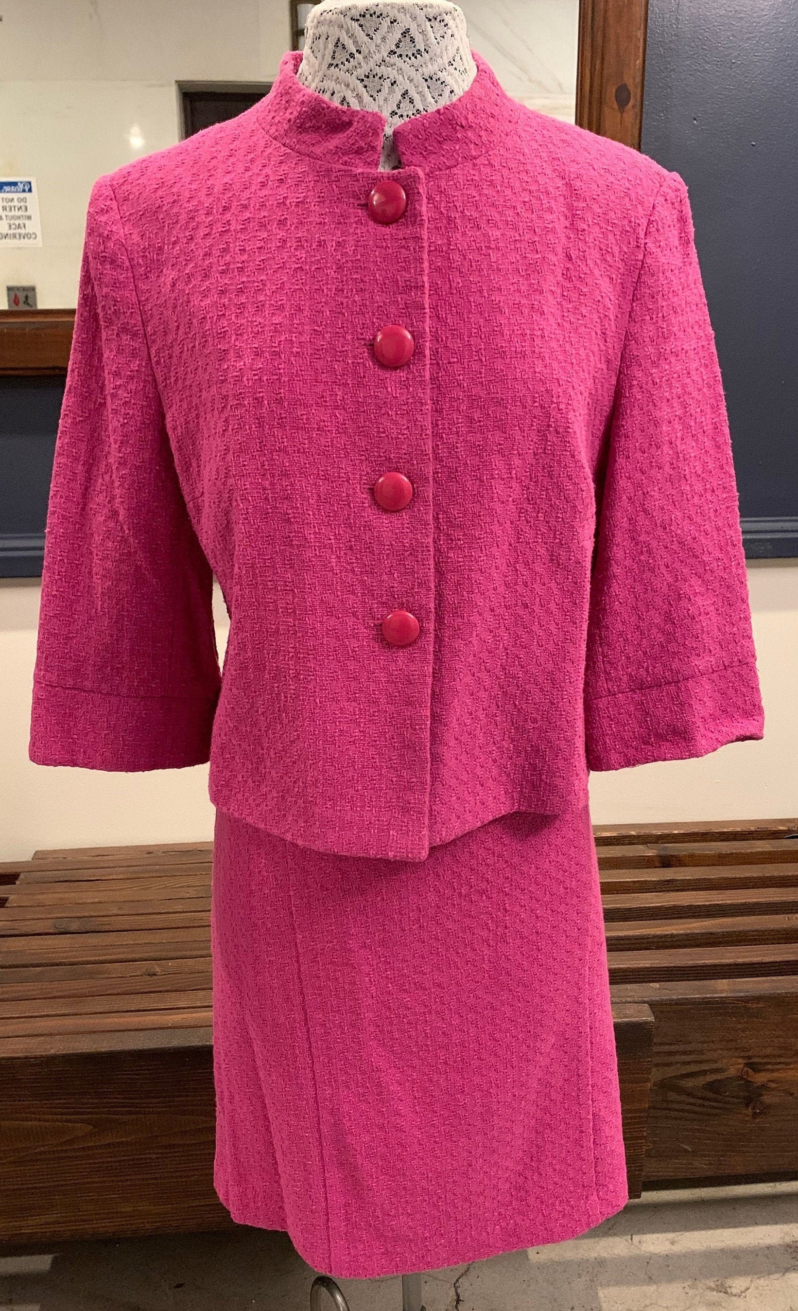 80's HOT PINK Suit by CHADWICKS in Size 14P | Etsy