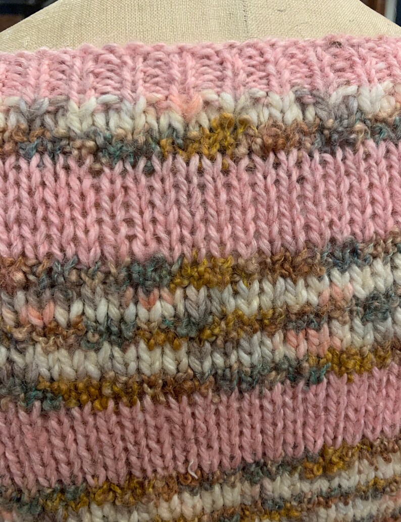 80/'s Pink Stripe Sweater by NORDSTROM BRASS PLUM in Size L