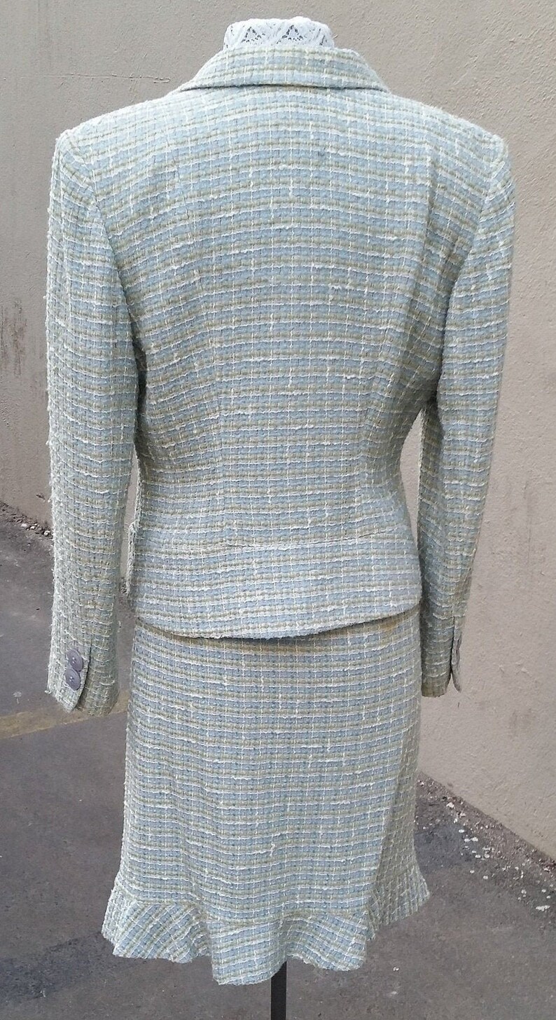 JONES NEW YORK Powder Blue Vintage 2 Piece Jacket /& Skirt Suit