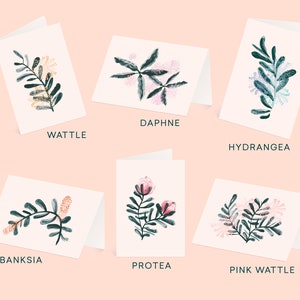 Australian Botanicals, Bundle of three greeting cards, Set of 3 Floral Designs, Blank Card and Envelope Pack image 2