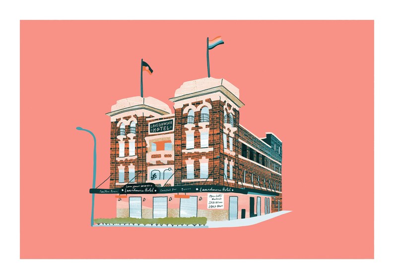 Lansdowne Hotel Sydney Art Print, Chippendale Print, Sydney Decor, Music Venue, Wall Art image 1